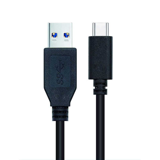 Nanocable 10.01.4001-L150 Cable USB C a USB Tipo A 3.1 Gen2 3A Negro 1,5 m