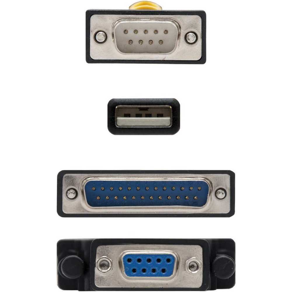 NANOCABLE Conversor USB a Serie para Impresora, Tipo A/M-RS232 DB9/M DB25/M, Macho-Macho, Negro, 1.8mts