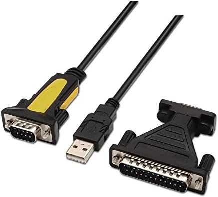 NANOCABLE Conversor USB a Serie para Impresora, Tipo A/M-RS232 DB9/M DB25/M, Macho-Macho, Negro, 1.8mts