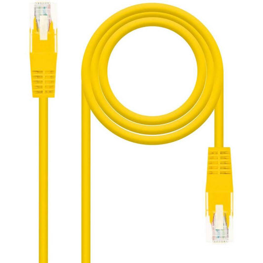NanoCable 10.20.0102-Y - Cable de red Ethernet RJ45 Cat.5e UTP AWG24, amarillo, latiguillo de 2mts