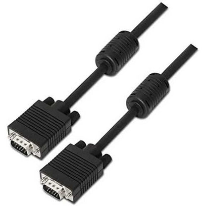 NANOCABLE Cable SVGA con ferrita para monitor, proyector y PC, HDB15/M-HDB15/M, 1.8 m, Negro
