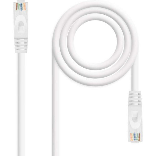 Cable de Red Ethernet RJ45 LSZH Cat.6A UTP, AWG24, 100% Cobre, Libre de alogenos, Blanco, latiguillo de 3 m