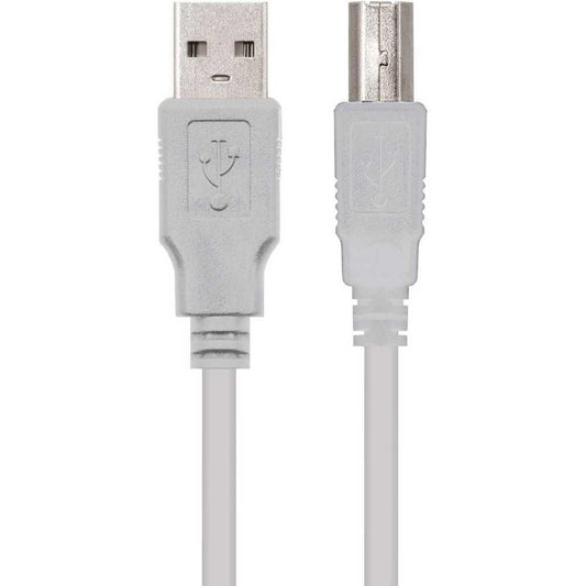 NANOCABLE Cable Usb 2.0 para Impresora, Tipo A/M-B/M, Macho-Macho, Beige, 3Mts