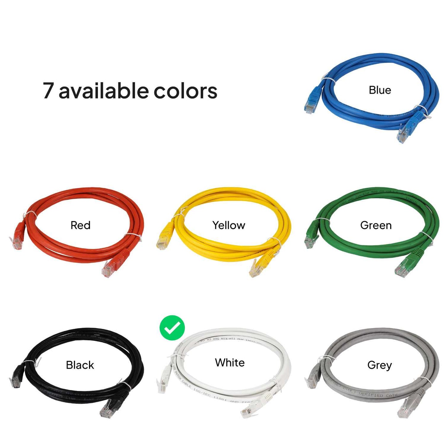 Cable Ethernet Cat.6 de 1m Cable de Red UTP AWG24 Blanco 1Gbps 250MHz con Conector RJ45, Compatible con PC PS5 PS4