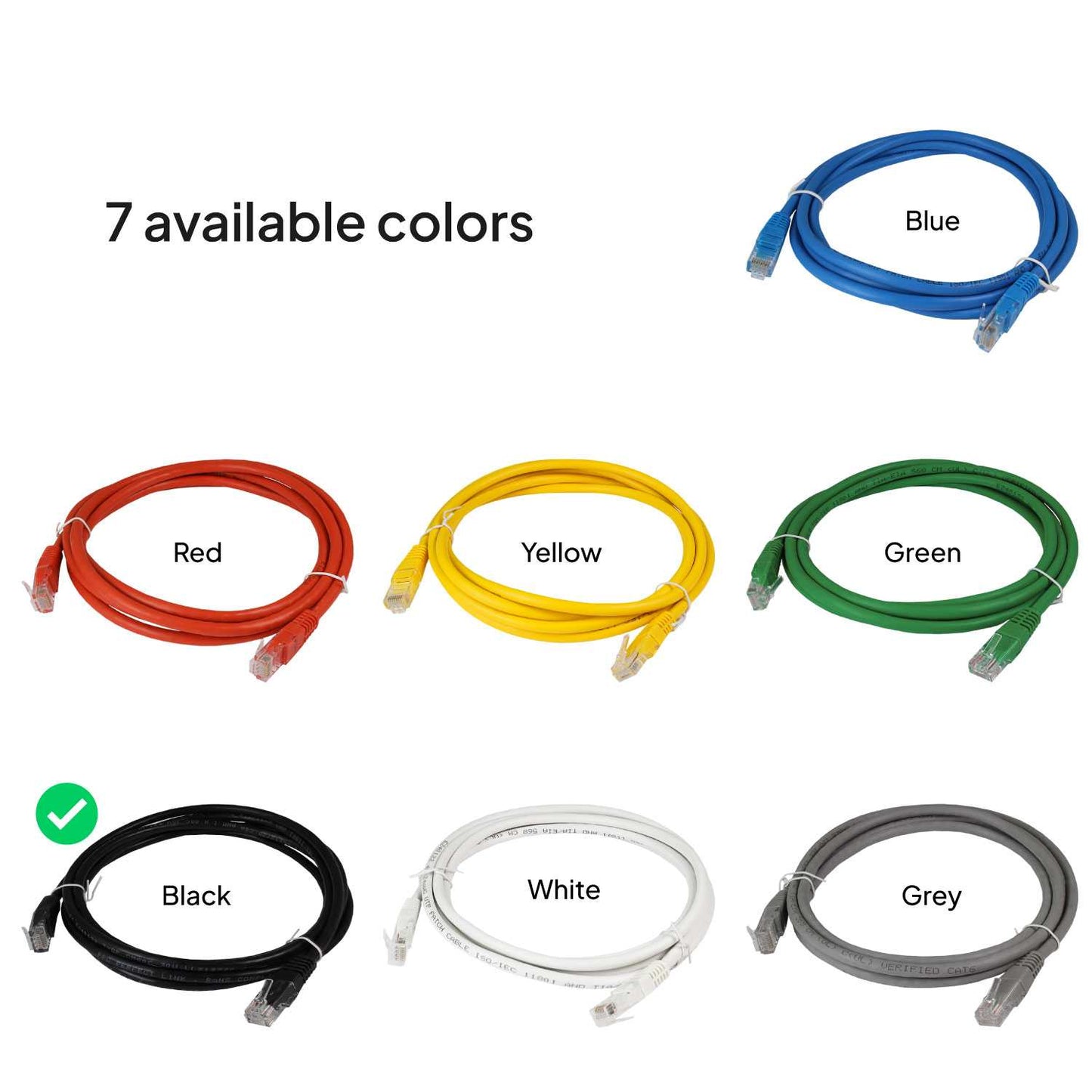 Cable Ethernet Cat.6 de 2m Cable de Red UTP AWG24 Negro 1Gbps 250MHz con Conector RJ45, Compatible con PC PS5 PS4