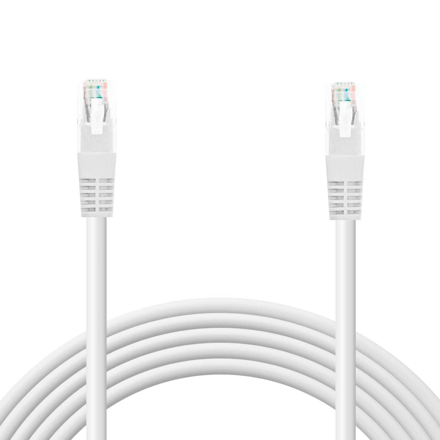 Cable Ethernet Cat.6 de 0,5m Cable de Red UTP AWG24 Blanco 1Gbps 250MHz con Conector RJ45, Compatible con PC PS5 PS4