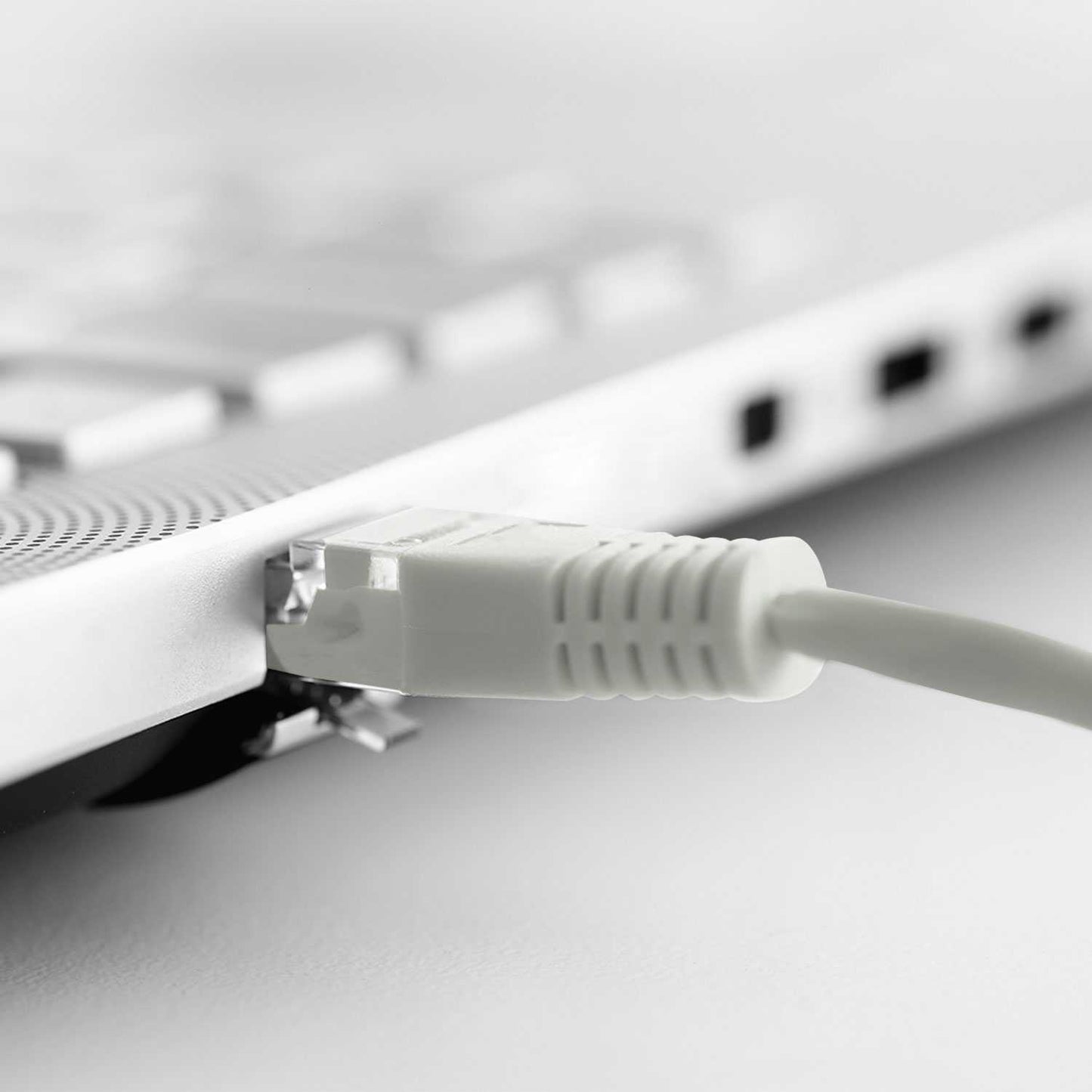 Cable Ethernet Cat.6 de 0,5m Cable de Red UTP AWG24 Blanco 1Gbps 250MHz con Conector RJ45, Compatible con PC PS5 PS4