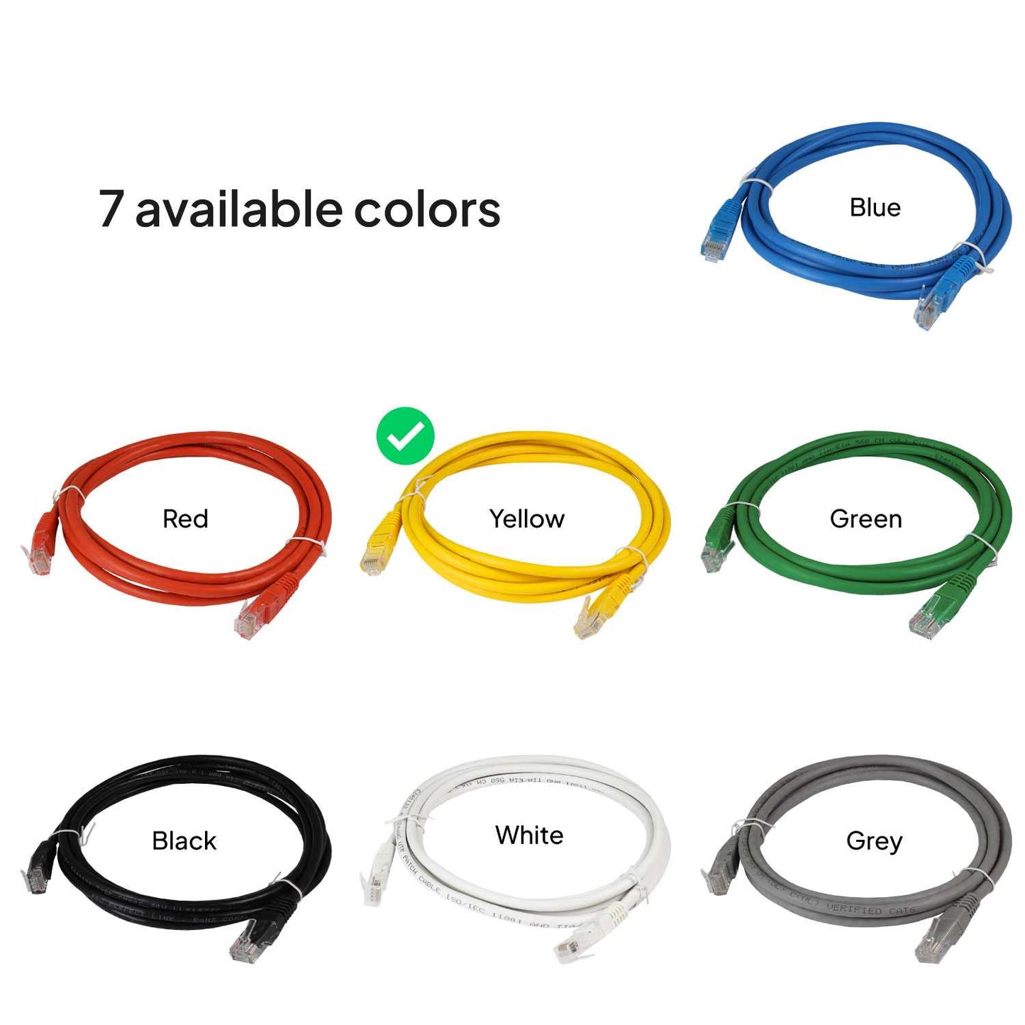 Cable Ethernet Cat.6 de 0,5m Cable de Red UTP AWG24 Amarillo 1Gbps 250MHz con Conector RJ45, Compatible con PC PS5 PS4