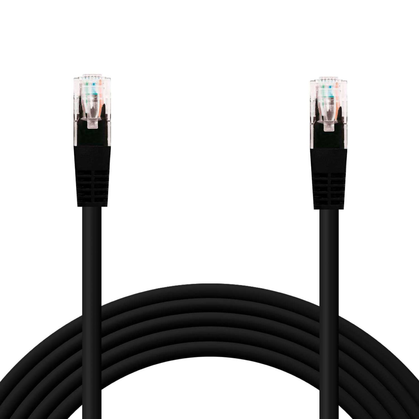 Cable Ethernet Cat.6 de 0,30m Cable de Red UTP AWG24 Negro 1Gbps 250MHz con Conector RJ45, Compatible con PC PS5 PS4
