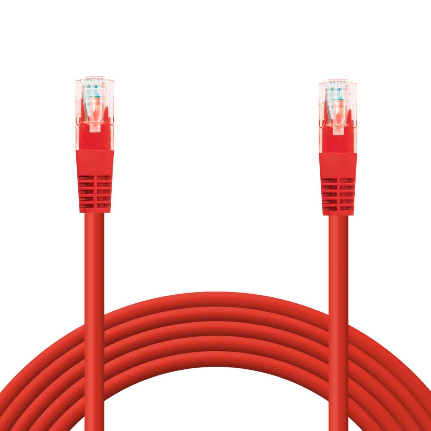 Cable Ethernet Cat.6 de 1m Cable de Red UTP AWG24 Rojo 1Gbps 250MHz con Conector RJ45, Compatible con PC PS5 PS4