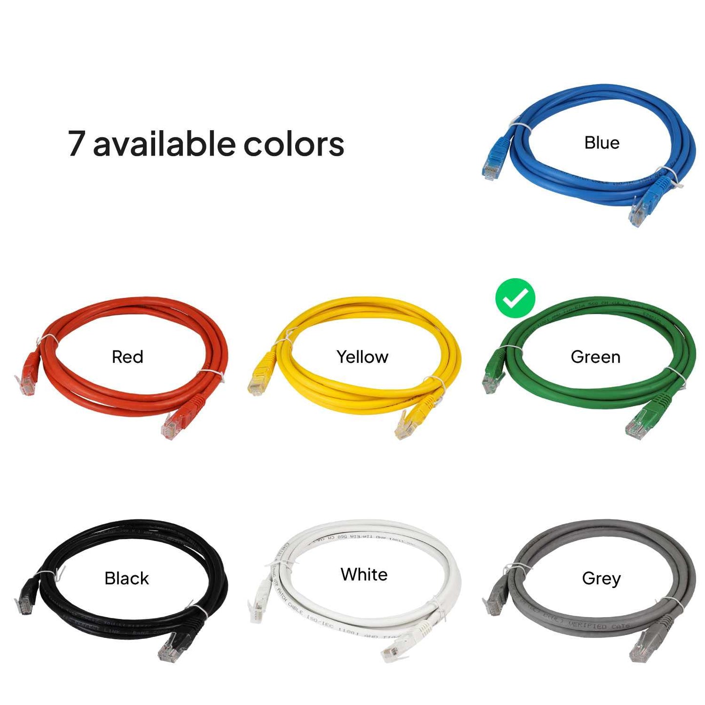 Cable Ethernet Cat.6 de 1m Cable de Red UTP AWG24 Verde 1Gbps 250MHz con Conector RJ45, Compatible con PC PS5 PS4
