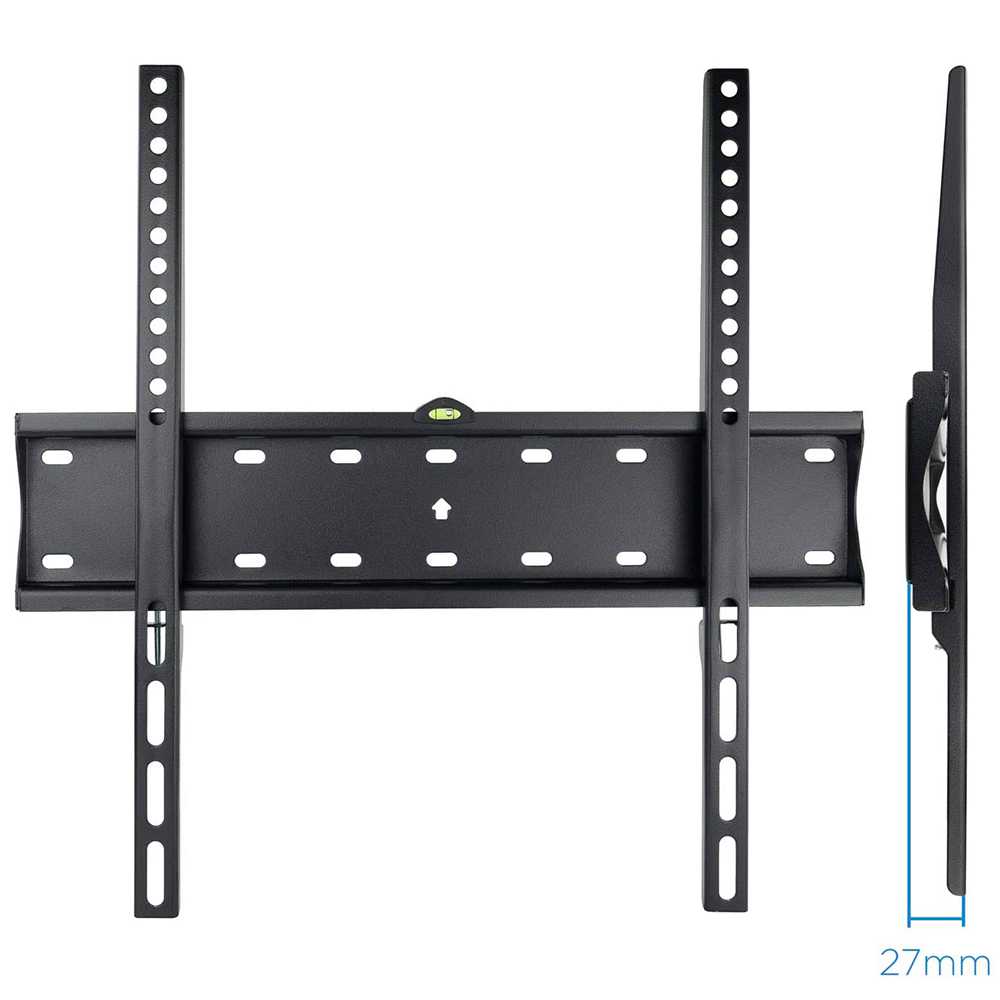 TooQ LP4155F-B Soporte Pared para Monitor TV Televisor Plano / Curvo de 32-55 Pulgadas Negro VESA 400 x 400mm Metálico