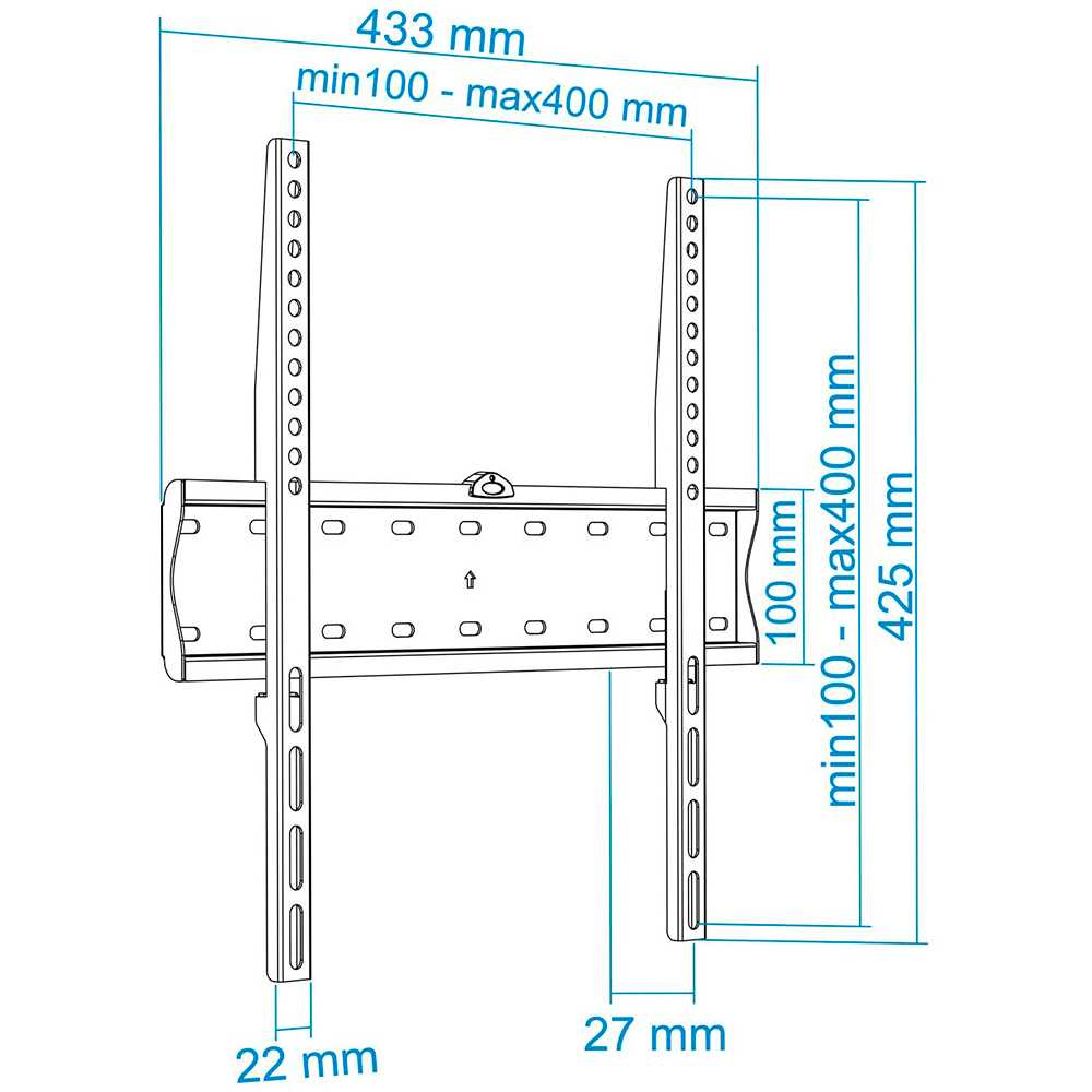 TooQ LP4155F-B Soporte Pared para Monitor TV Televisor Plano / Curvo de 32-55 Pulgadas Negro VESA 400 x 400mm Metálico