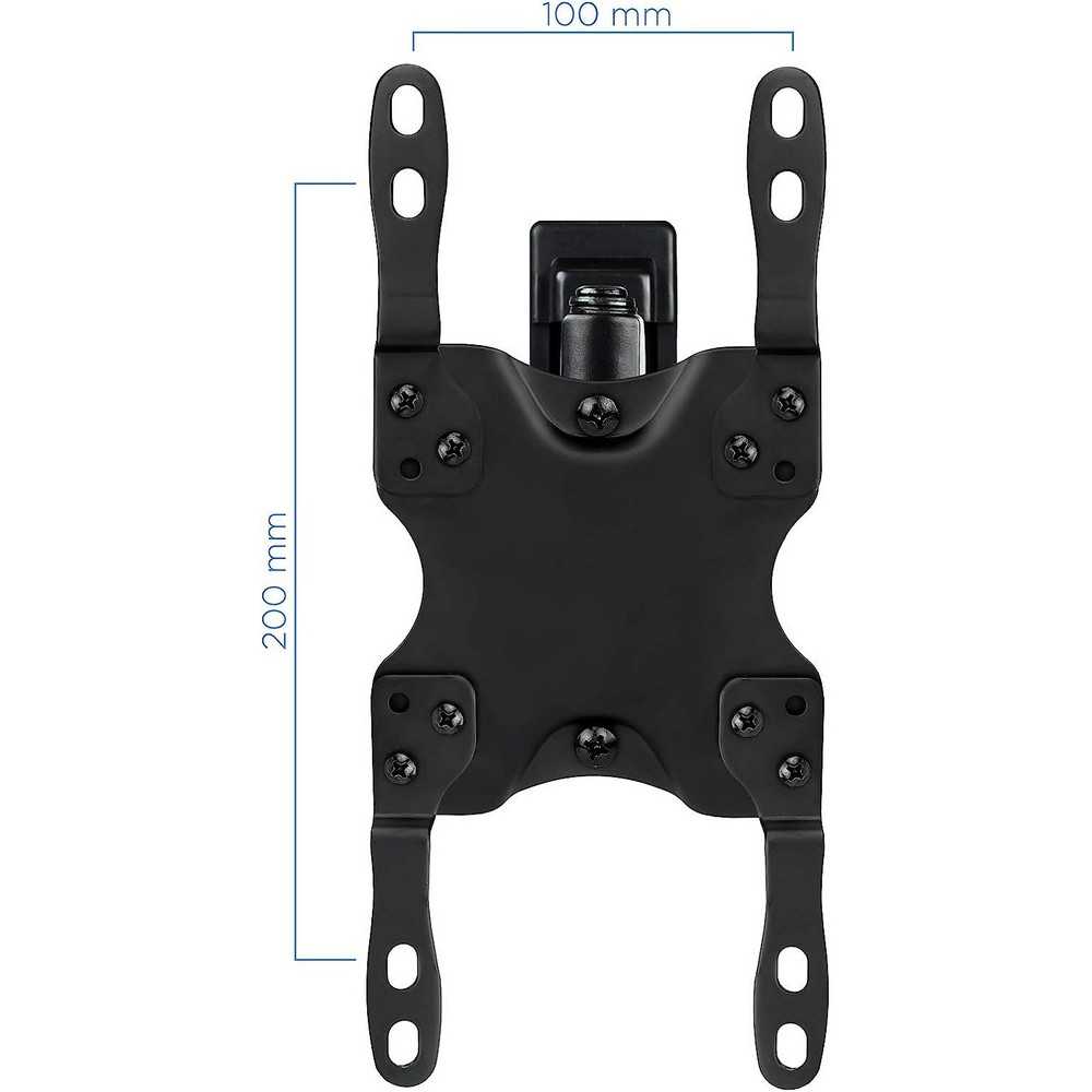 Soporte Inclinable y Giratorio de Pared para Monitor/TV/Led de 13' a 42' Metal Negro 20 kg
