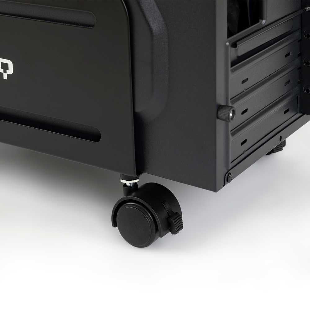 Tooq UMCS0004-B Soporte de Suelo con 4 Ruedas Giratorias para Torre Ordenador PC CPU Metálico Negro Base Regulable