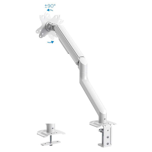 TooQ -DB4032TNR-W Soporte de Mesa Giratorio e Inclinable para Pantallas de 17-32 Pulgadas, de Un Brazo, Regulable