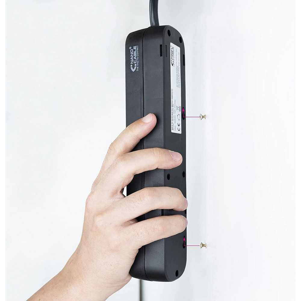 Nanocable Regleta de Enchufe con interruptor de 4 tomas, 250V color Negro cable 1,4 m