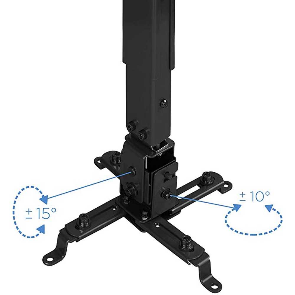 TooQ Soporte de Techo Regulable para Proyector (Hasta 20 kg de Peso)Color Negro