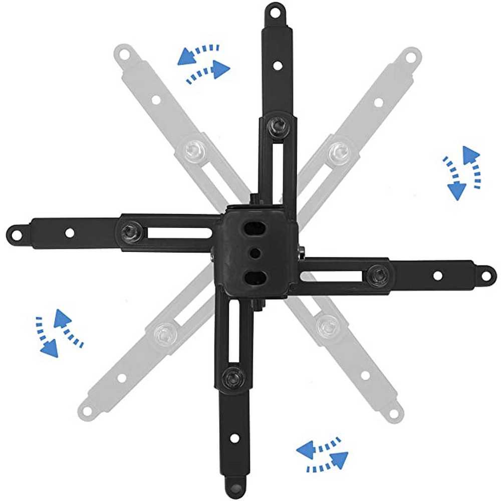TooQ Soporte de Techo Regulable para Proyector (Hasta 20 kg de Peso)Color Negro