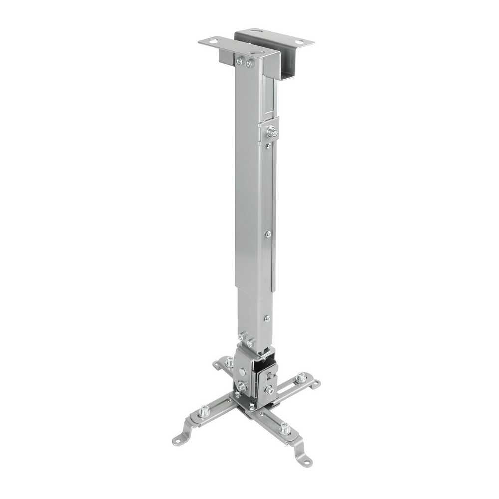 Soporte de Techo Inclinable para Proyector de hasta 20 Kg Ajustable entre 130 mm y 650 mm Color Plata