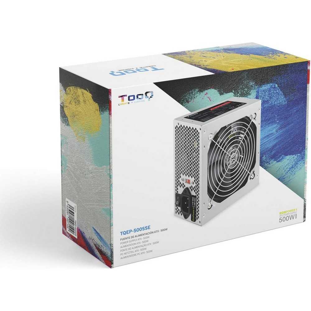 Fuente de Alimentación TooQ ATX 500W con PFC Pasivo, Ventilador silencioso de 120mm con control