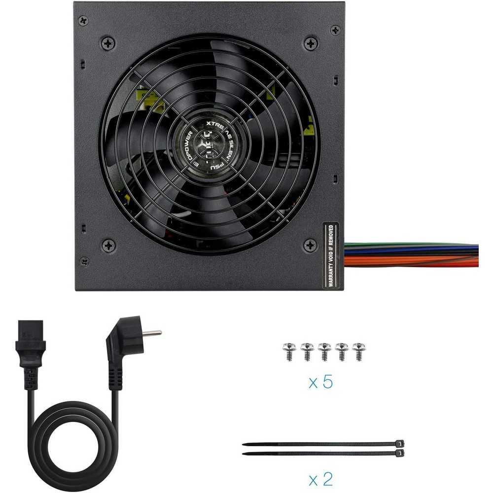 Fuente de Alimentación Ecopower II de 550W con PFC Pasivo, Ventilador silencioso de 120mm con control