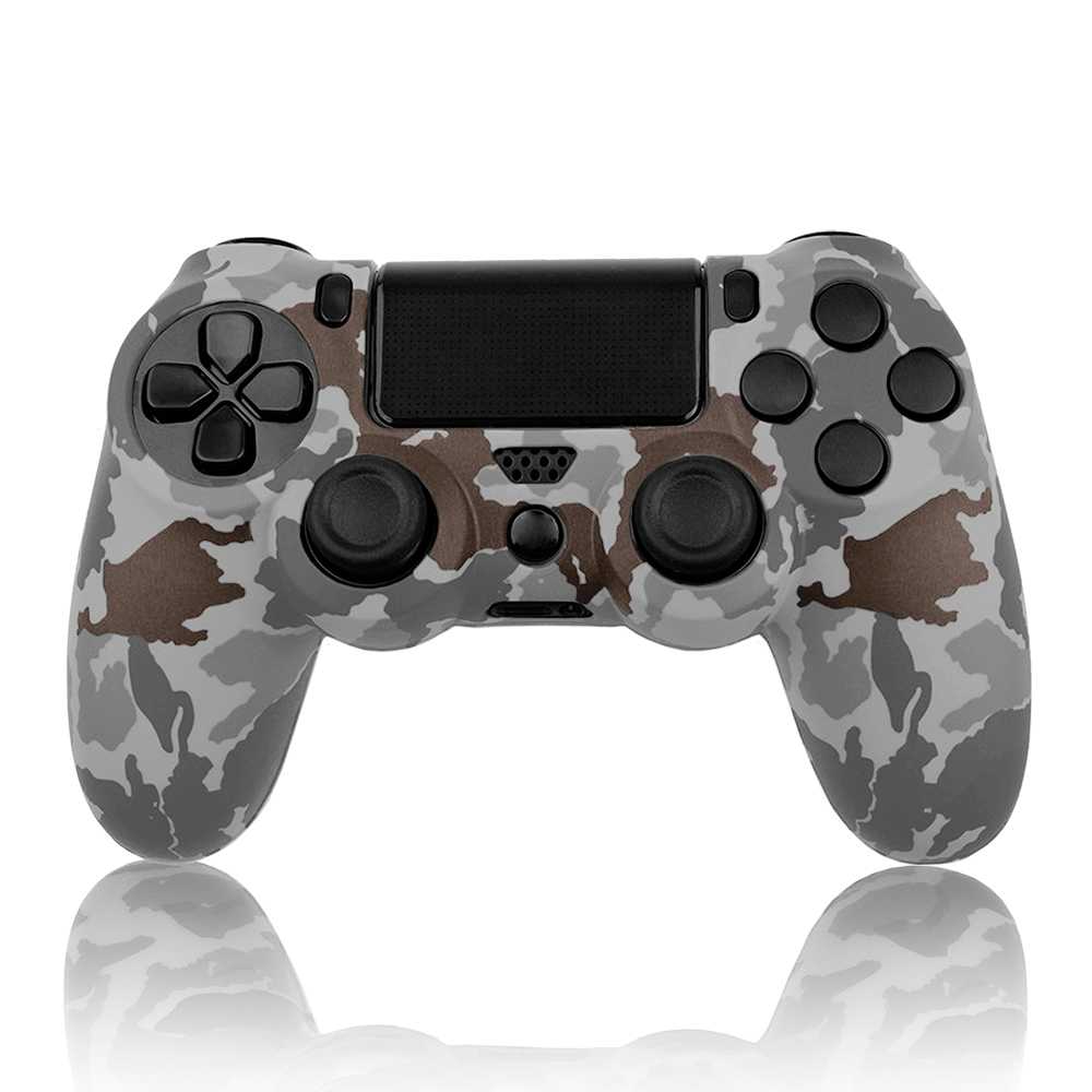 Funda de Silicona Compatible Con Mando PS4/Slim/PRO Camuflaje Gris GF40089 Carcasa Anti Caídas Golpes Goma Flexible