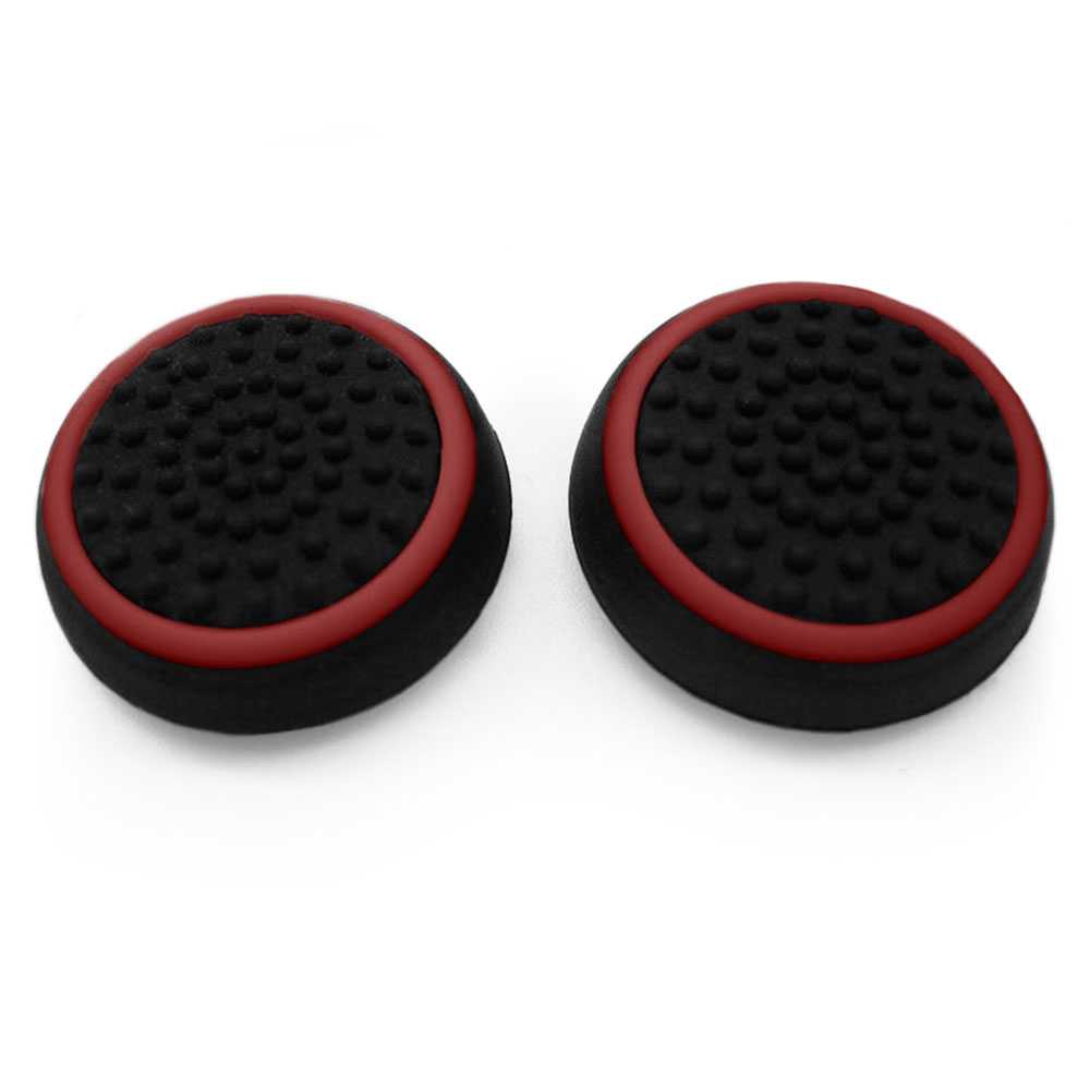 2x Funda de Goma Rojas Compatible con Joystick Mando PS5/PS4/FAT/Slim/Pro Xbox One Eje L3 R3 Gomas