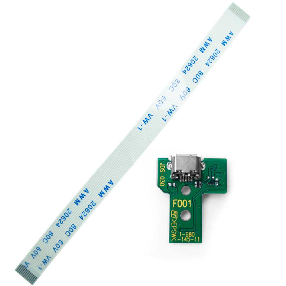 Placa Conector de Carga Puerto Micro USB para Mando PS4 JDS 030 DS Gamepad Board + Cable flex