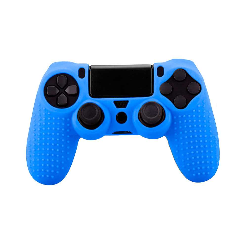 Funda de Silicona Compatible Con Mando PS4/Slim/PRO Azul Carcasa Cubierta Anti Caídas Golpes Goma Flexible Suave