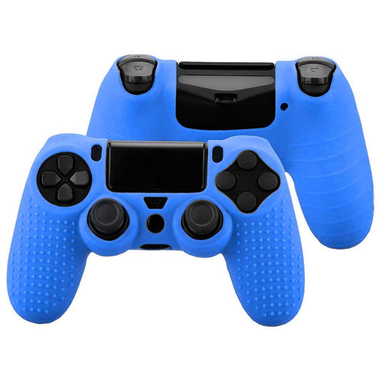 Funda de Silicona Compatible Con Mando PS4/Slim/PRO Azul Carcasa Cubierta Anti Caídas Golpes Goma Flexible Suave