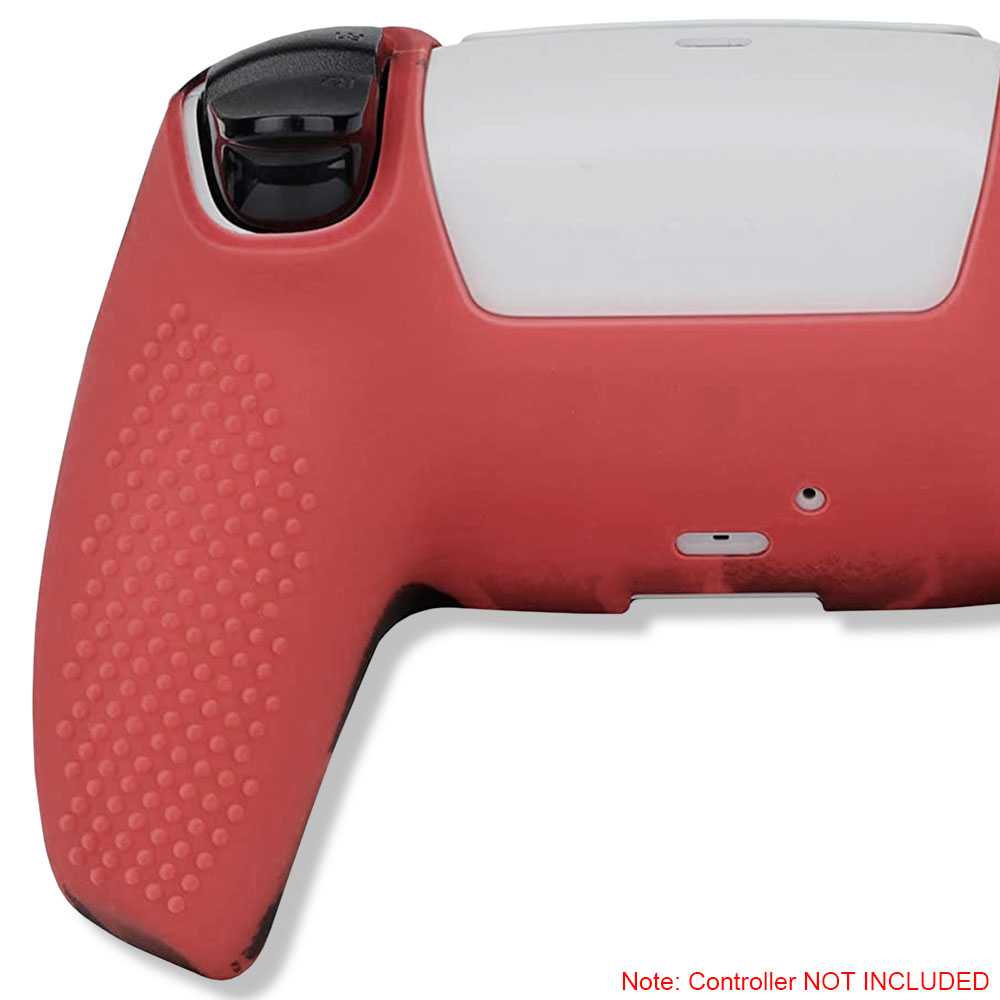 Funda de Silicona Compatible Con Mando PS5 Camuflaje Rojo Carcasa Anti Caídas Golpes Goma Flexible Cubierta Estuche