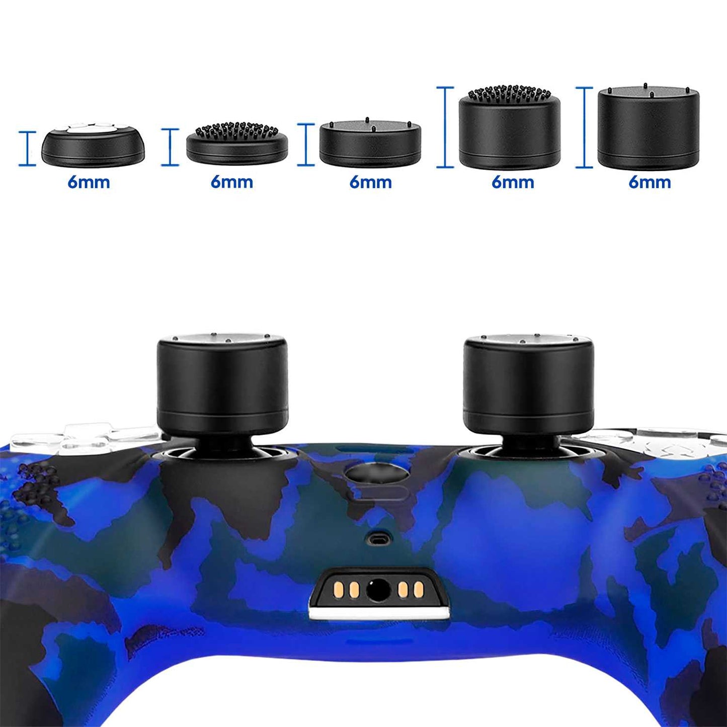 Funda de Silicona Compatible Con Mando PS5 Camuflaje Azul GF40126 Carcasa Anti Caídas Golpes Goma Flexible Suave Camo