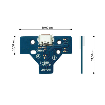 Placa de Carga Micro-USB para Mando Gamepad Compatible con PS4 JDS-001+Cable flex