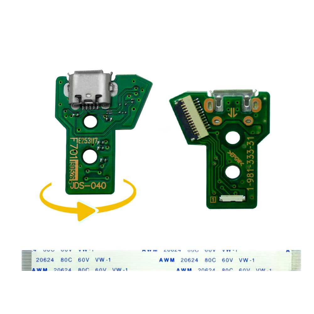 Placa de Carga Micro-USB para Mando Gamepad Compatible con PS4 JDS-040+Cable flex