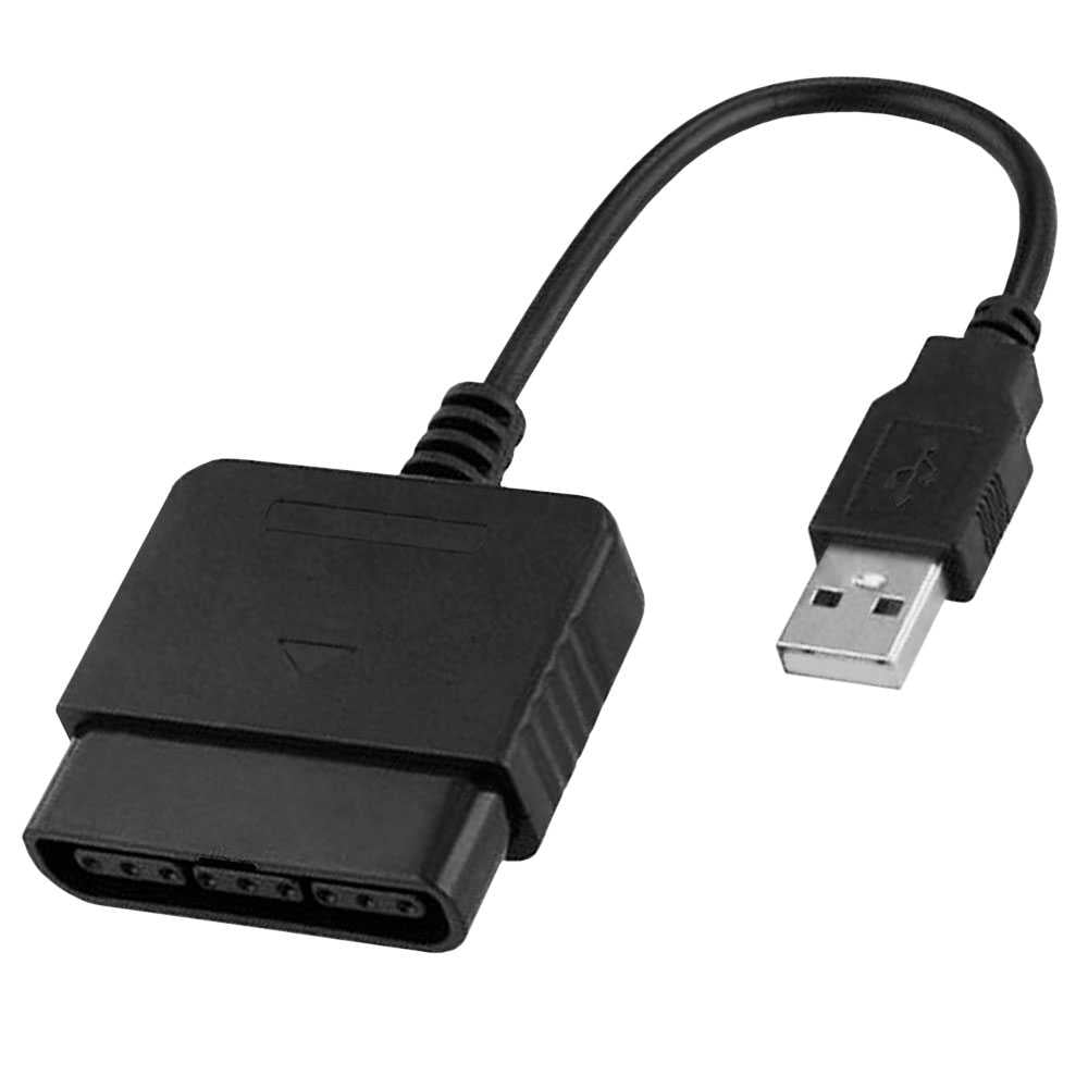 Cable Adaptador USB Convertidor Negro Compatible con Mandos de PS1 PS2 a PC PS3