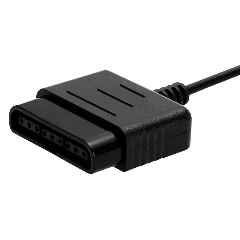 Cable Adaptador USB Convertidor Negro Compatible con Mandos de PS1 PS2 a PC PS3