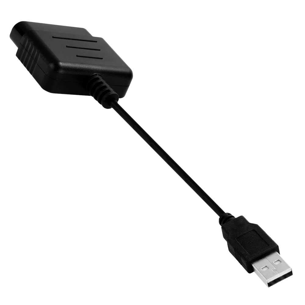 Cable Adaptador USB Convertidor Negro Compatible con Mandos de PS1 PS2 a PC PS3