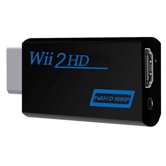 Adaptador de Wii a Tipo Hdmi Adaptador de consola Convertidor de Wii a Tipo Hdmi con audio a través de puerto Hdmi Wii U y Mini TV Monitor Proyector TV Proyector TV (Negro)