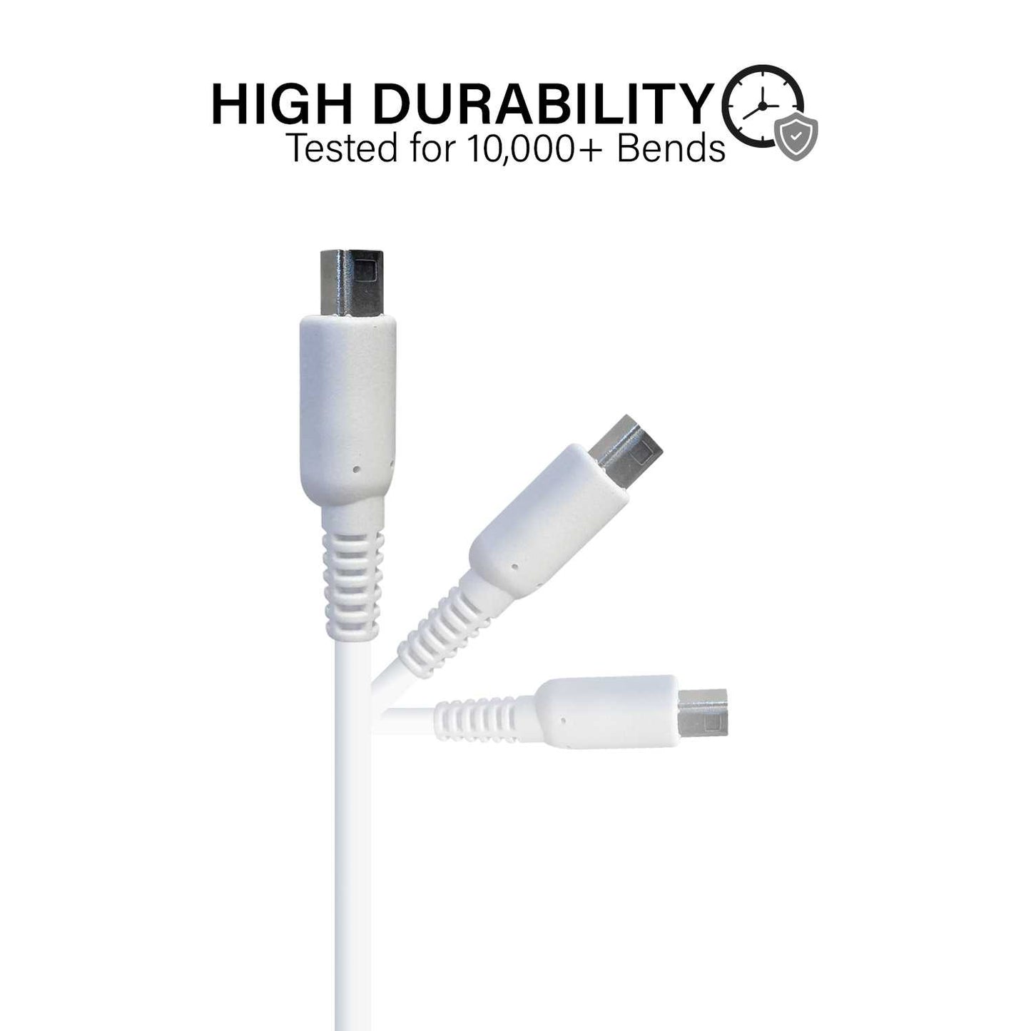 Cable de Carga y Datos USB 1,2m Blanco Compatible con Ninten DSi,DSi XL,2DS,New 2DS XL,3DS,3DS XL,New 3DS,New 3DS XL Cargador Transferencia Archivos Power Lead