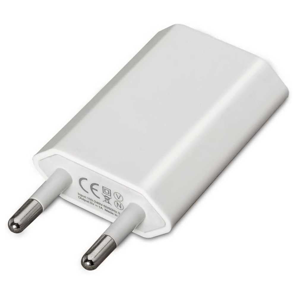 Aisens A110-0063 5V 1A Cargador de Red USB Transformador para Smartphones Tablet Carga Pared EU 2 Pin Adaptador Blanco