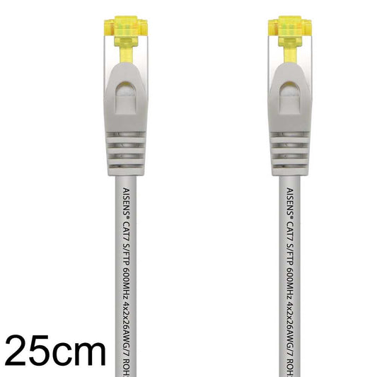 Aisens Cable de Red Cat.7 600Mhz LSZH SFTP PIMF RJ45, Gris, 25cm