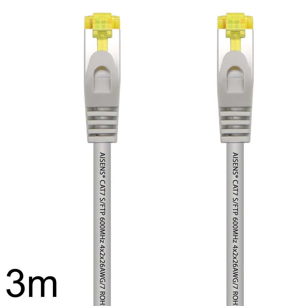 Aisens Cable de Red  Cat.7 600Mhz LSZH SFTP PIMF RJ45, Gris, 3m