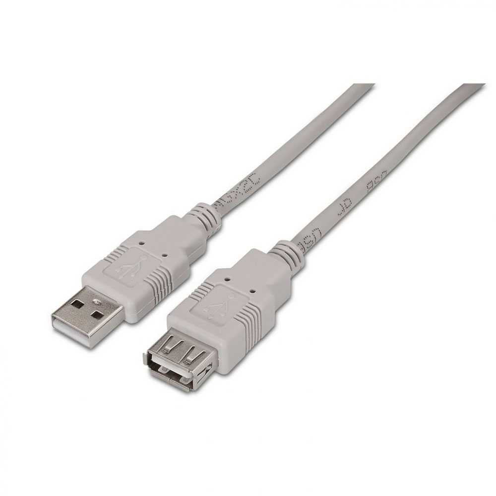 Cable de Extensión USB 2.0 para Impresoras, PC, Cámaras, Ratón, Teclado, Hub, Pendrive, Cable Alargador de 1 metro para Mando de PS, Color Beige