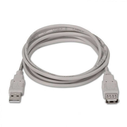 Cable de Extensión USB 2.0 para Impresoras, PC, Cámaras, Ratón, Teclado, Hub, Pendrive, Cable Alargador de 1 metro para Mando de PS, Color Beige