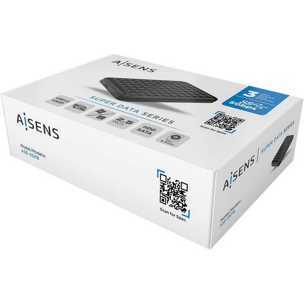 Aisens Caja Externa 2,5' 9.5Mm Sata A USB 3.0/Usb3.1 Gen1, Negra