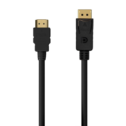 Aisens Cable Conversor DisplayPort a HDMI - DP/M-HDMI/M, Color Negro, 0.5M