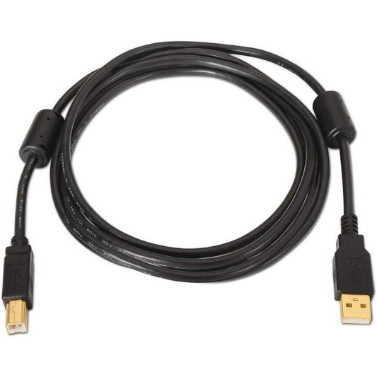 Aisens Cable USB 2.0 Impresora con ferrita de 2 m, Color Negro