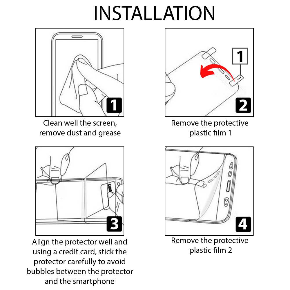Protector de Pantalla Plástico PET Compatible con Consolas PSVita PHC-1000 Vita Slim 2000 Lámina Protectora Film