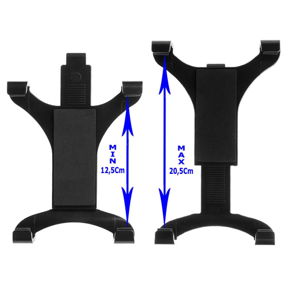 Soporte Reposacabezas Coche Universal para Tablets de 7 8 9 10 11 Pulgadas Negro Fijador Ajustable Regulable Asiento